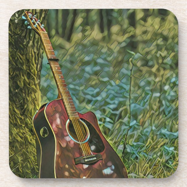 Guitarist birthday gift coaster (Front)