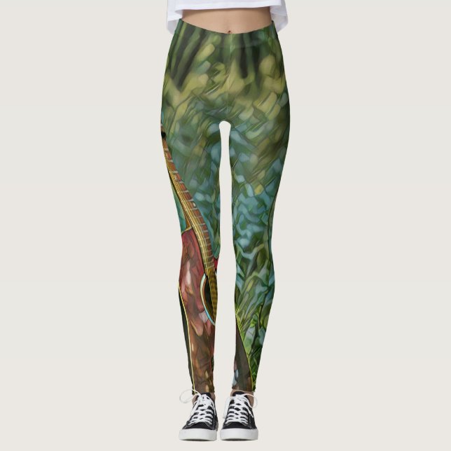 Guitarist birthday gift leggings (Front)