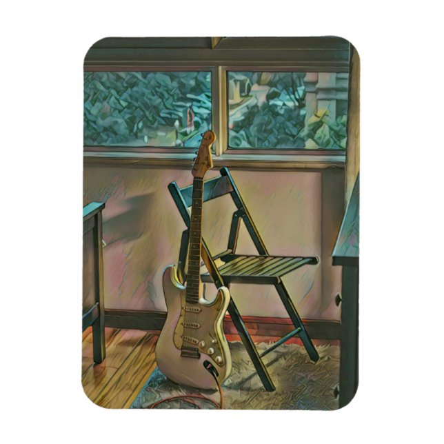 guitarist birthday gift magnet (Vertical)