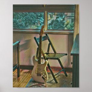 guitarist birthday gift poster