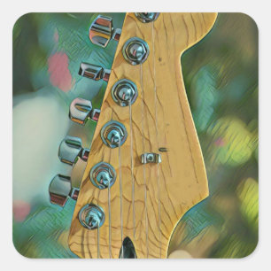 guitarist birthday gift square sticker