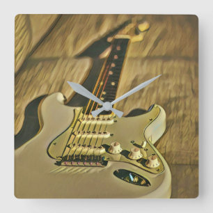 Guitarist birthday gift square wall clock