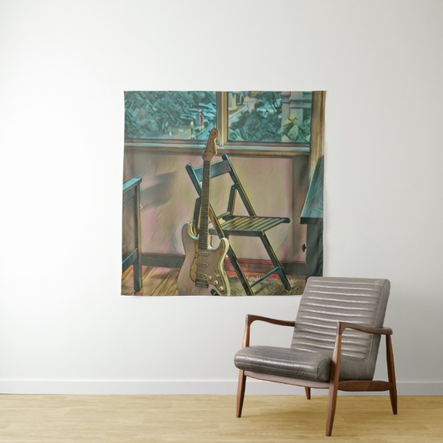 guitarist birthday gift tapestry (In Situ)