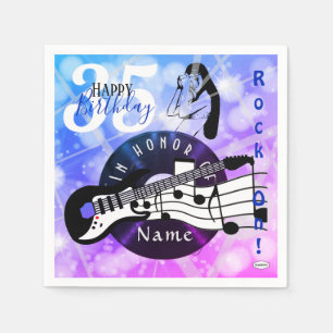 Guitarist Birthday Theme Napkin HAMbWG