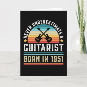 Guitarist born 1951 70th Birthday Guitar Gift Dad Card