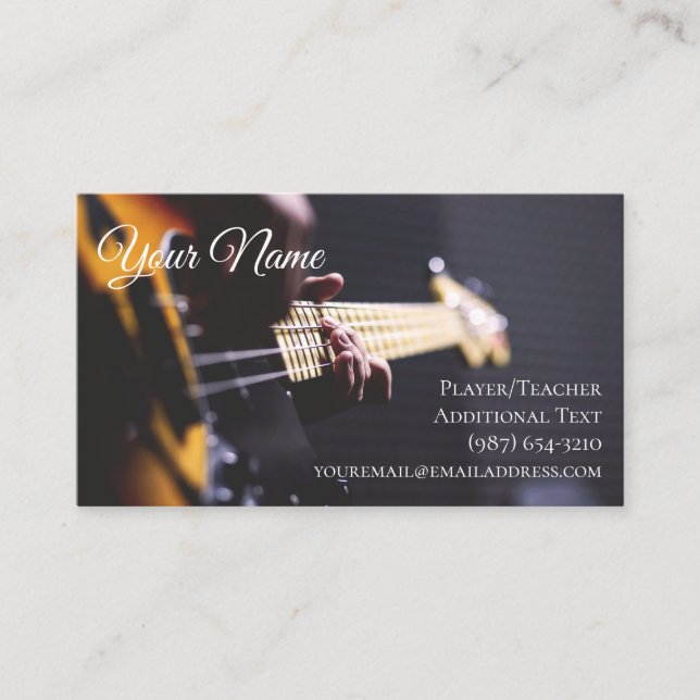 Guitarist Business Card  - Teacher Songwriter Band (Front)