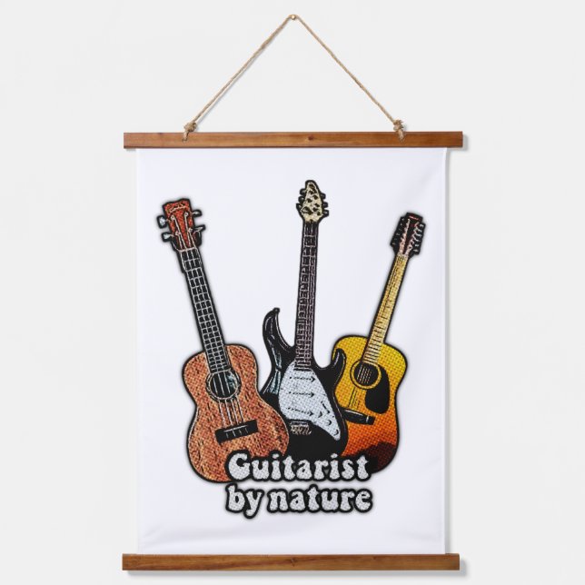 Guitarist by nature. colourful guitars  hanging tapestry (Front)