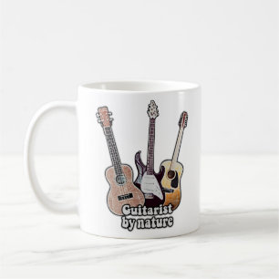 Guitarist by nature. funny guitar artwork coffee mug