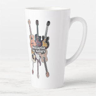 Guitarist by nature. positive quote for guitarists latte mug