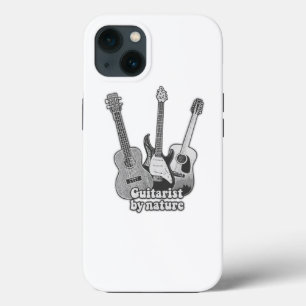 Guitarist by nature. vintage black & white guitar iPhone 13 case