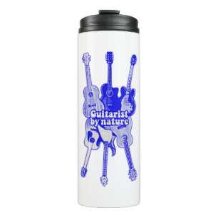Guitarist by nature. vintage blue guitar thermal tumbler