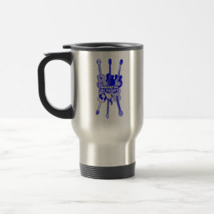 Guitarist by nature. vintage blue guitar travel mug