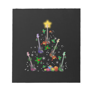 Guitarist Christmas Tree Guitar Birthday Notepad