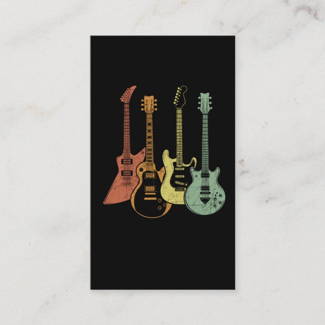 Guitarist Colourful Musical Instruments Guitars Business Card (Front)