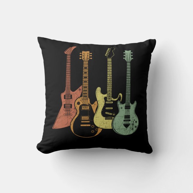 Guitarist Colourful Musical Instruments Guitars Cushion (Front)