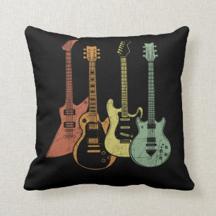 Guitarist Colourful Musical Instruments Guitars Cushion