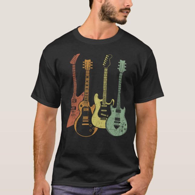 Guitarist Colourful Musical Instruments Guitars T-Shirt (Front)