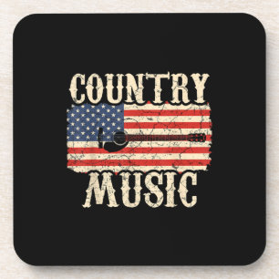 Guitarist Country Music Guitar American Flag Birth Coaster