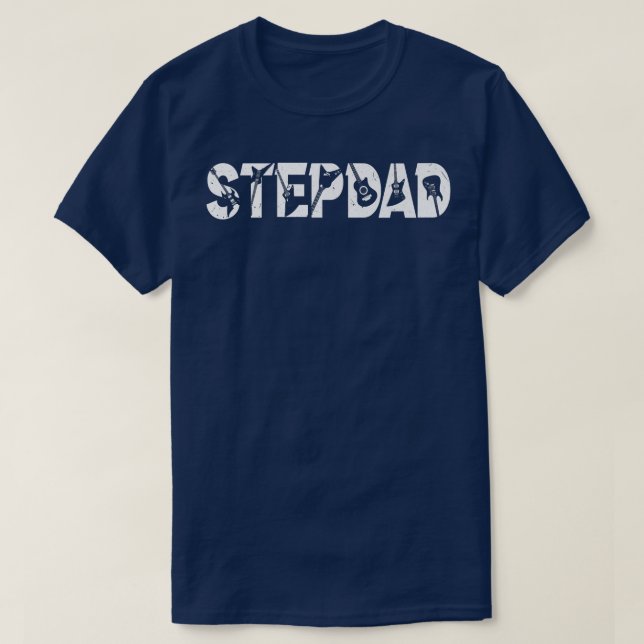 Guitarist Daddy Funny Stepdad Music Guitar Fathers T-Shirt (Design Front)