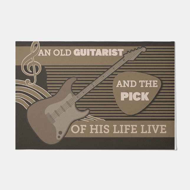 Guitarist Doormat, Instrument lover gift Doormat (Front)