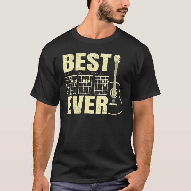 Guitarist Father Best Dad Ever Dad Chord Guitar Fa T-Shirt (Front)