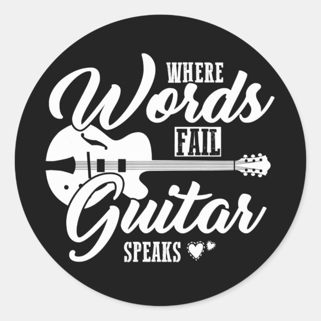 Guitarist gift guitar saying nice  classic round sticker (Front)