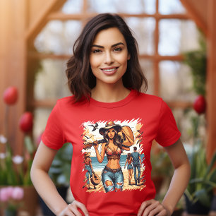 Guitarist Girl Vector Art T-Shirt