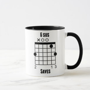 Guitarist Guitar Chord Funny G-Sus Saves Mug