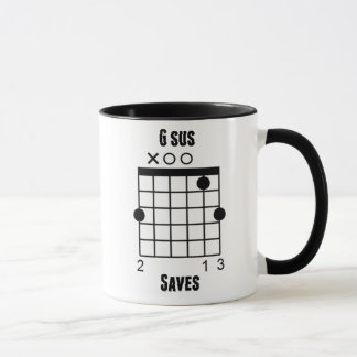Guitarist Guitar Chord Funny G-Sus Saves Mug