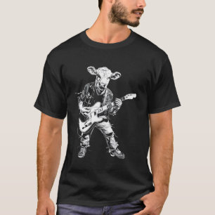 Guitarist Guitar - Cow Farmer Breeder Hereford Cat T-Shirt