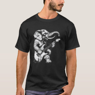 Guitarist Guitar - Guitar Player Elephant Dad Mum T-Shirt