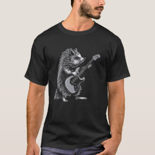Guitarist Guitar - Guitar Player Hedgehog Dad Mum T-Shirt