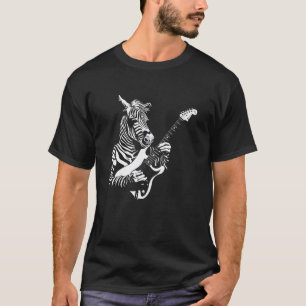 Guitarist Guitar - Guitar Player Zebra Dad Mum T-Shirt