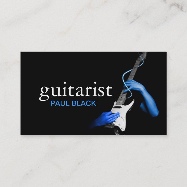 Guitarist Guitar Instructor Music Instruments Business Card (Front)