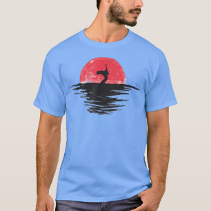 Guitarist Guitar Japanese Sunset Retro Red 1494 T-Shirt