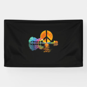 Guitarist Guitar Lake Shadow Peace Love Guitar Banner