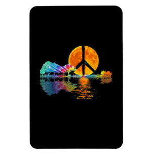 Guitarist Guitar Lake Shadow Peace Love Guitar Magnet