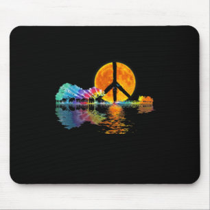 Guitarist Guitar Lake Shadow Peace Love Guitar Mouse Mat