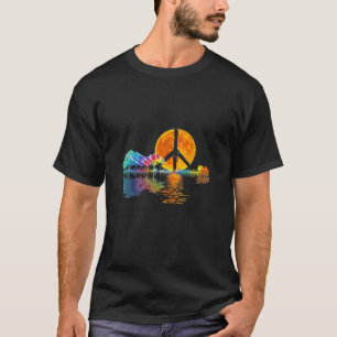 Guitarist Guitar Lake Shadow Peace Love Guitar T-Shirt