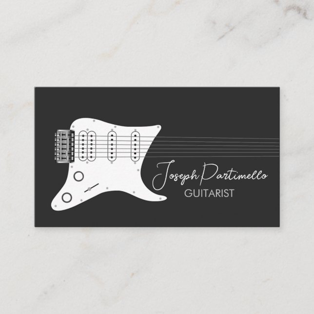 Guitarist Guitar Music Musician Business Card (Front)