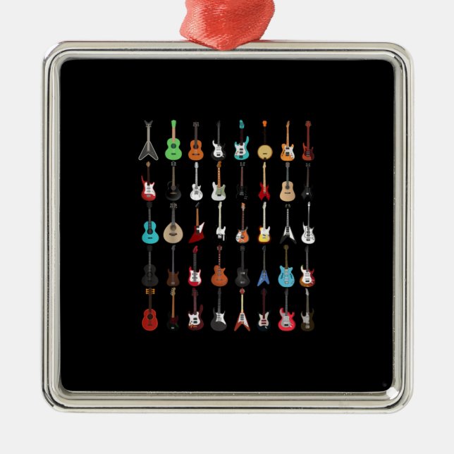 Guitarist Guitar Musical Instrument Rock and Roll Metal Tree Decoration (Front)