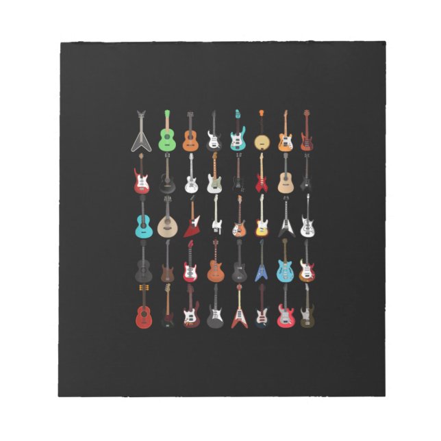 Guitarist Guitar Musical Instrument Rock and Roll Notepad (Front)