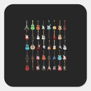 Guitarist Guitar Musical Instrument Rock and Roll Square Sticker