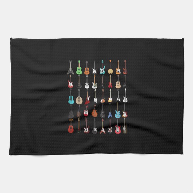 Guitarist Guitar Musical Instrument Rock and Roll Tea Towel (Horizontal)
