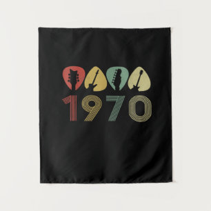 Guitarist Guitar Pick 1970 Guitarist Birthday Tapestry