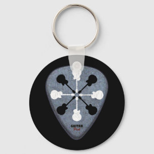 guitarist guitar pick key ring