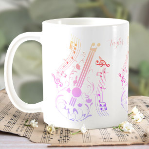 Guitarist Guitar Player Music Pink Custom Name Coffee Mug