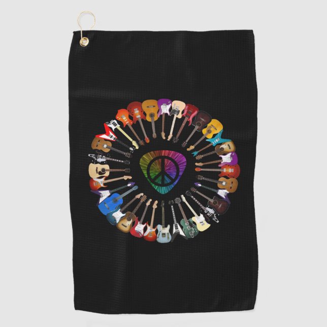 Guitarist Guitar Variety Birthday Golf Towel (Front)