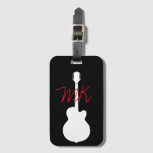 guitarist (guitarplayer) cool simple black luggage tag