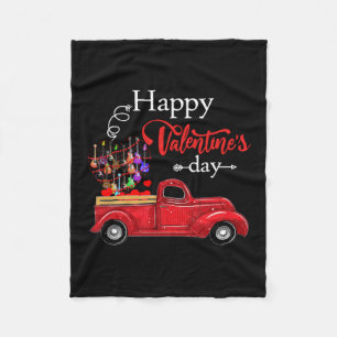 Guitarist Happy Valentines Day Guitarist Birthday Fleece Blanket
